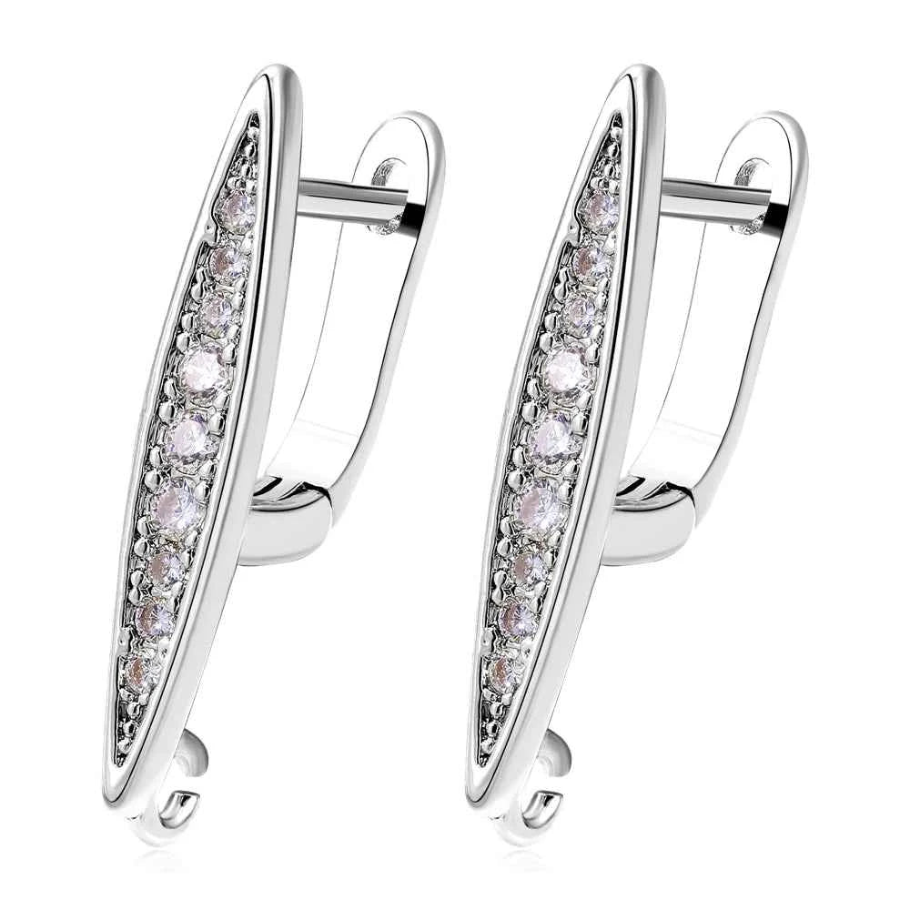 Juya Handmade 18K Real Gold Plated Earwire Fasteners Earring Hooks Accessories For DIY Women's Anti-Allergy Earrings Making