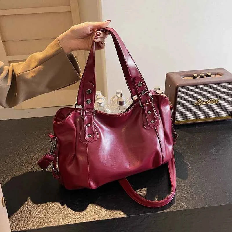 Fashion Classic Versatile Commuter Shoulder Bag Large Capacity Retro Handbags Travel Tote Bags Zipper Opening Women Shopping Bag