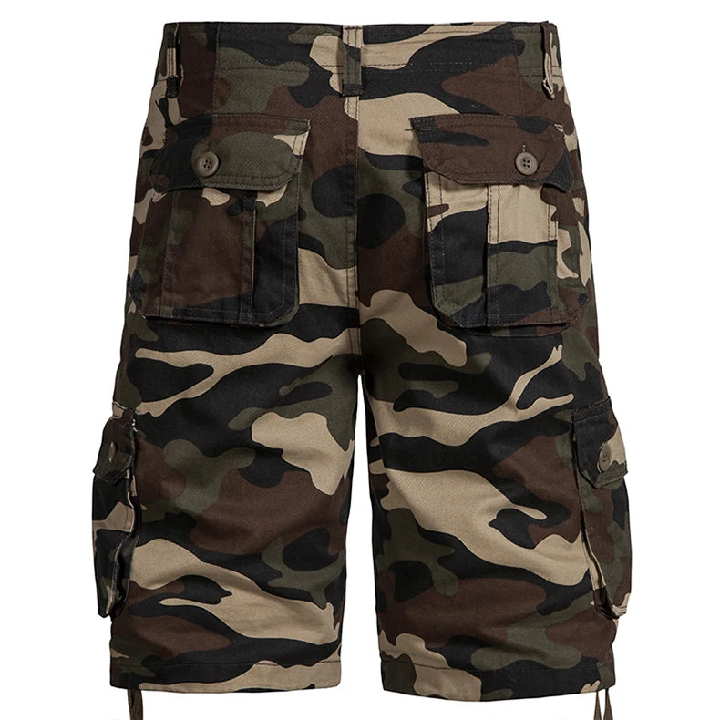 Tactical Cargo Shorts Men Camo Joggers Shorts Casual Outdoor Sports Half Pants Pocket Cotton Breathable Cargo Shorts