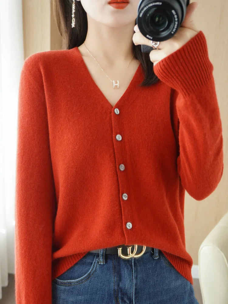 Women Cardigans 2025 Autumn Winter Single Breasted Knitwears Long Sleeve Warm Knit Cardigan Korean Fashion Spring casual Sweater