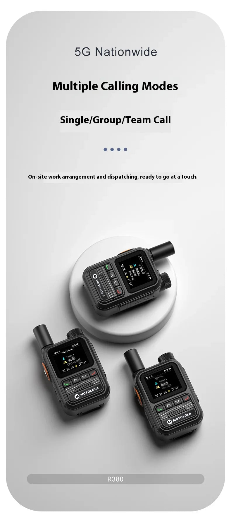 MOTOLOLA POC Radio Nationwide Intercom 5G GPS Dual SIM 5000KM Network Walkie Talkie Handheld Long Range Two Way Ham Radio