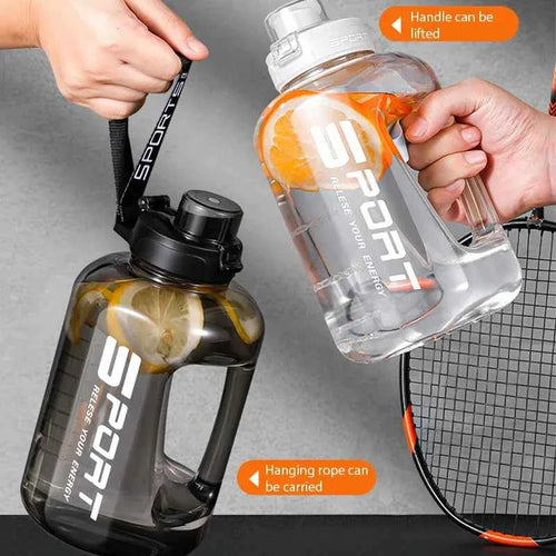 1.2L/1.7L Large Capacity Ton Bucket Water Bottle Large Belly Cup Fitness Sports Water Bottle Portable Plastic Space Cup