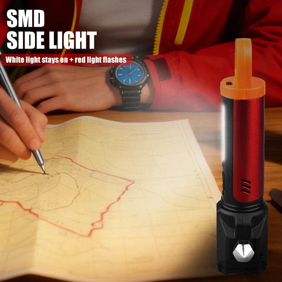 Tactical Led  Flashlight for Emergency Defense,with Safety Hammer, Seatbelt Cutter & Strobe Mode for Emergency Survival & Safety