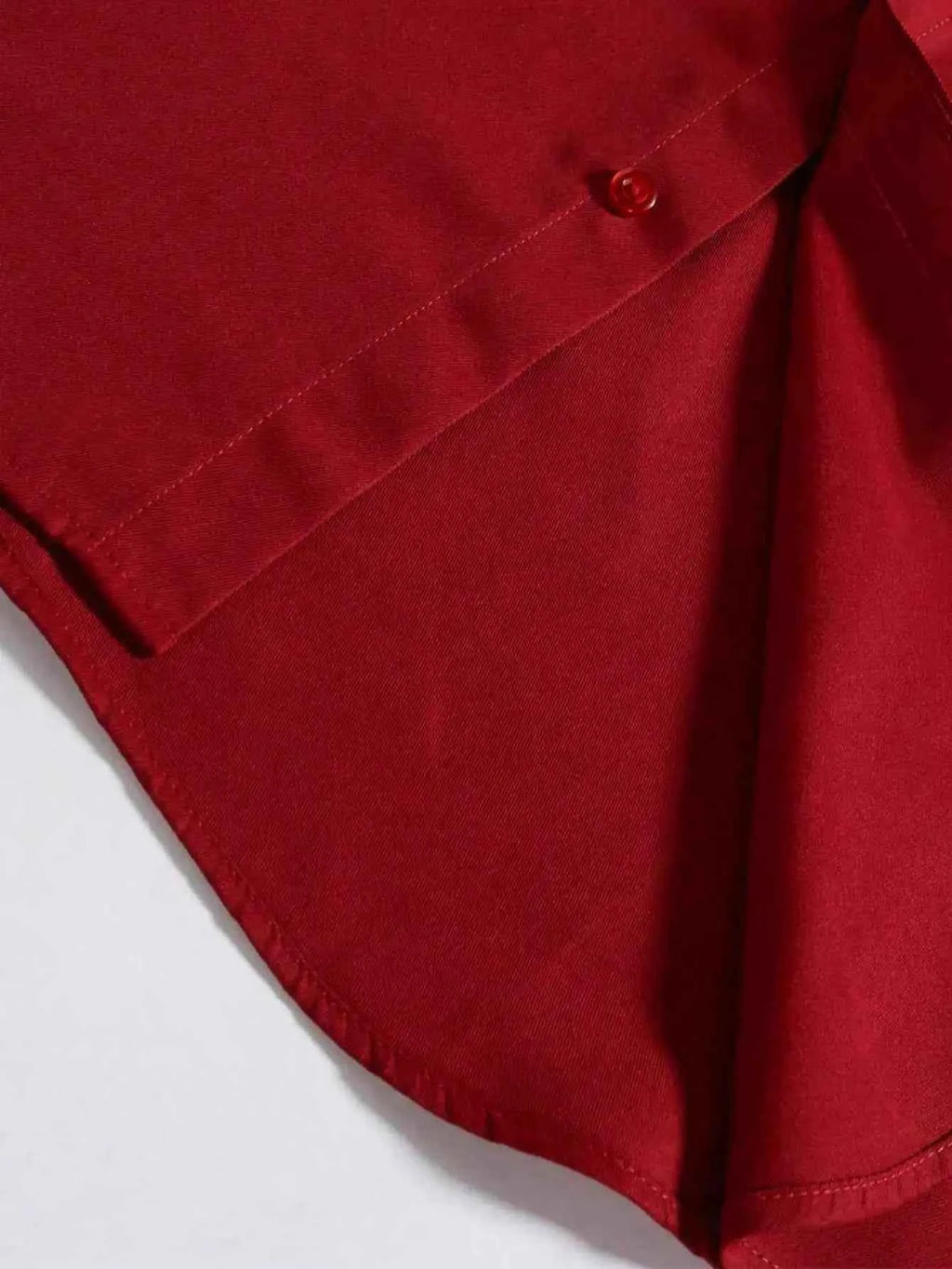 Men's Solid Red Long Sleeve Formal Dress Shirt for Business Office Wear
