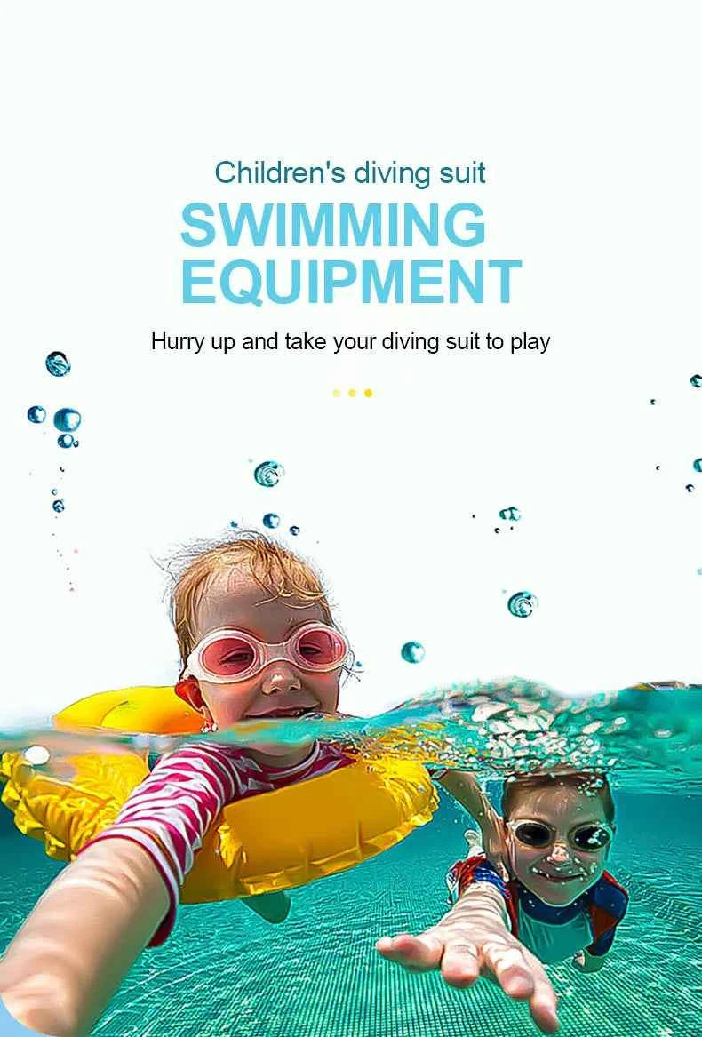 Children's 3mm Neoprene Wetsuit Long Sleeves Back Zipper Snorkeling Swimming Surfing Suit Kid's Swimsuit Water Sports Swimwear