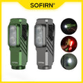SOFIRN ST10 1000lm Mini Clamp Flashlight 144m 7000K LED Light 14500 USB C Rechargeable White&Red Lamp IPX6 with Magnetic Tailcap