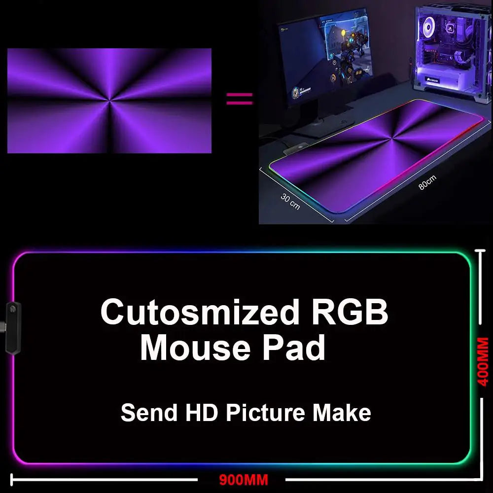 RGB LED D-dragon B-ball Mouse Pads Desk Mat Protector Gaming Mousepad Office Table Decor Keyboard Long Pad Computer Gamer Mats