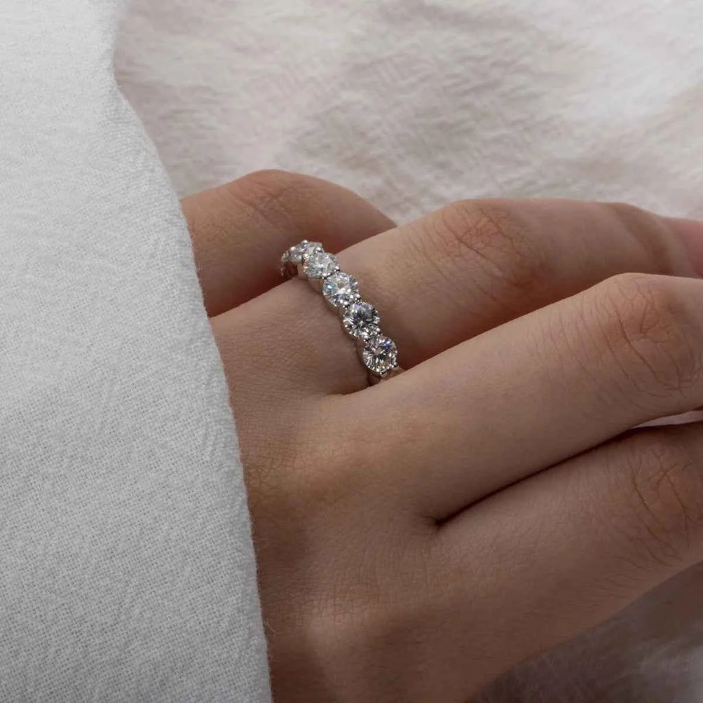 AnuJewel 4mm Moissanite Wedding Band Ring