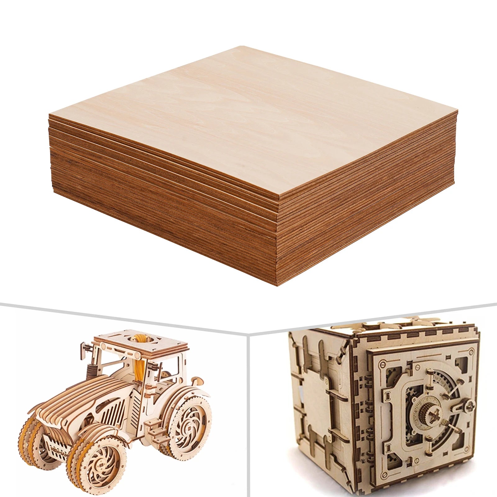 30Pcs Basswood Sheets 3mm Thick, 30x30cm/40x40cm Board for Wood DIY Home Decor, Square Blank Wooden Plywood Panels for Engraving