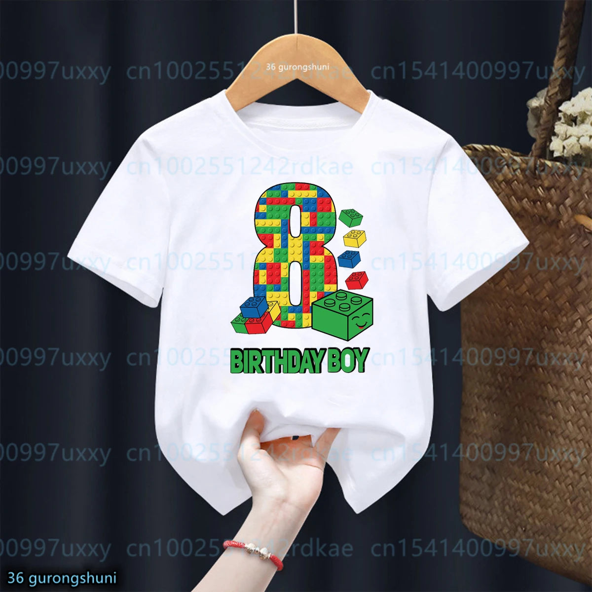 Building Blocks 1-10 Birthday Boys T-shirt Funny Block Graphic Print Toddler T-shirt Gifts kids Birthday Party Clothing T-shirt