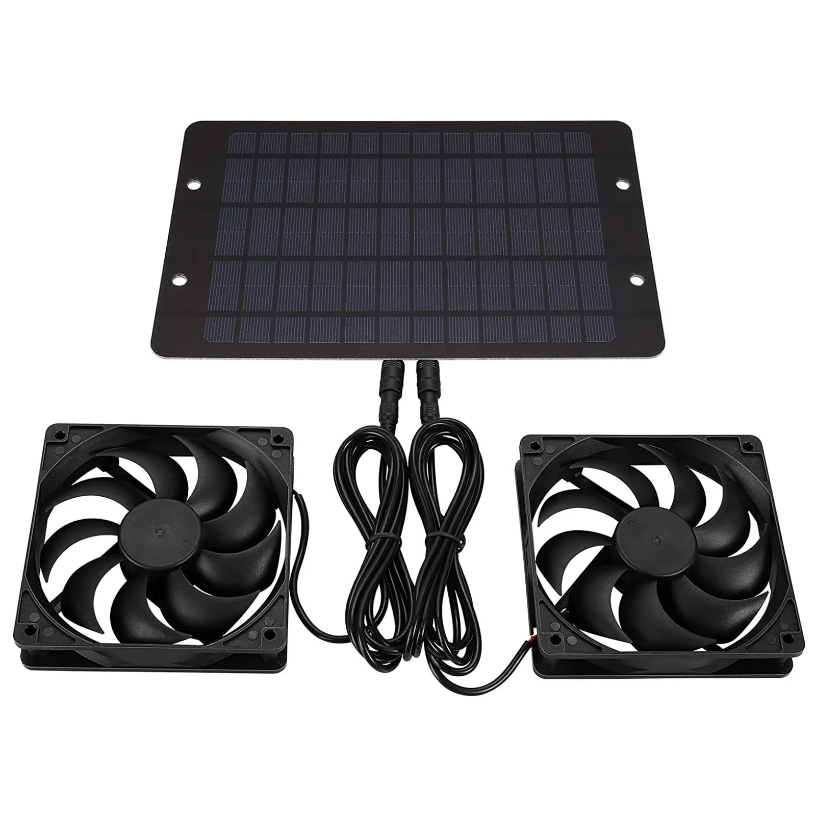 Solar Powered Fan Exhaust Fan  Waterproof Dual Exhaust Fan Air Extractor For Camping Greenhouse Kitchen Animal House