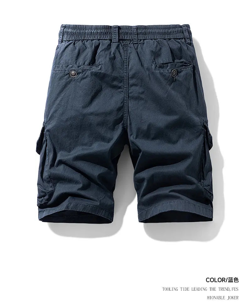 Men's Trendy Shorts - Summer Cotton-blend Breathable Multi-Pocket Outdoor Workwear Cargo Pants, Suitable for Hiking and Jogging