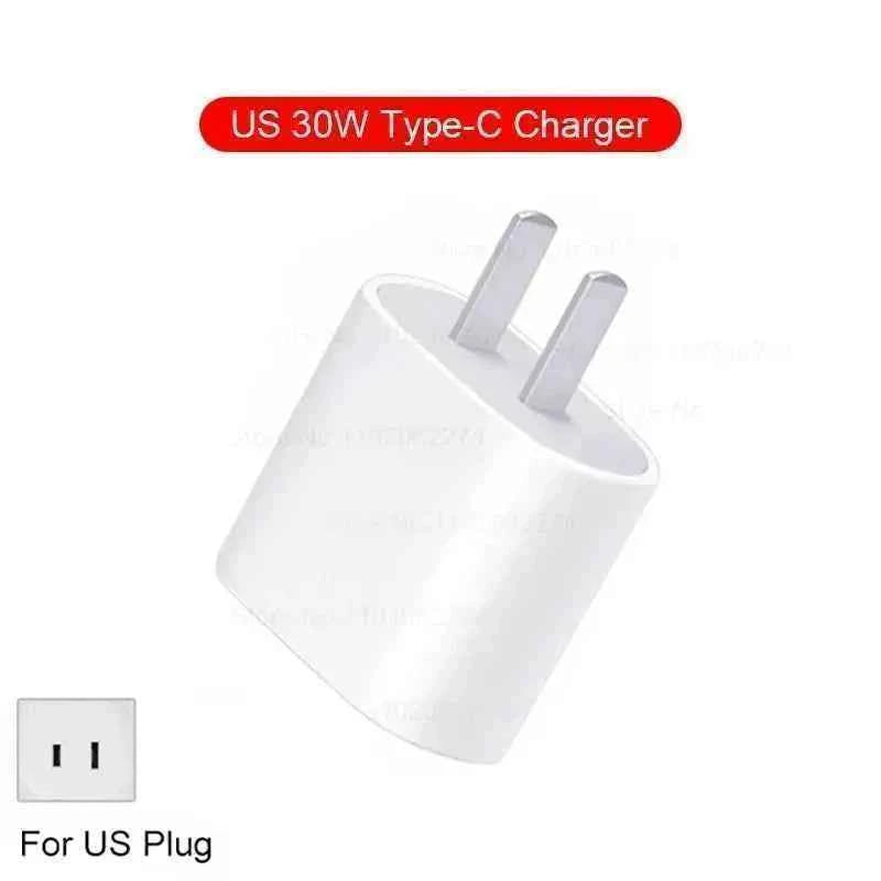 For Apple 30W Charger USB Type C Fast Charger For iPhone 13 15 17 14 12 11 16 Pro Max Plus PD Charger Charging Cable Accessories