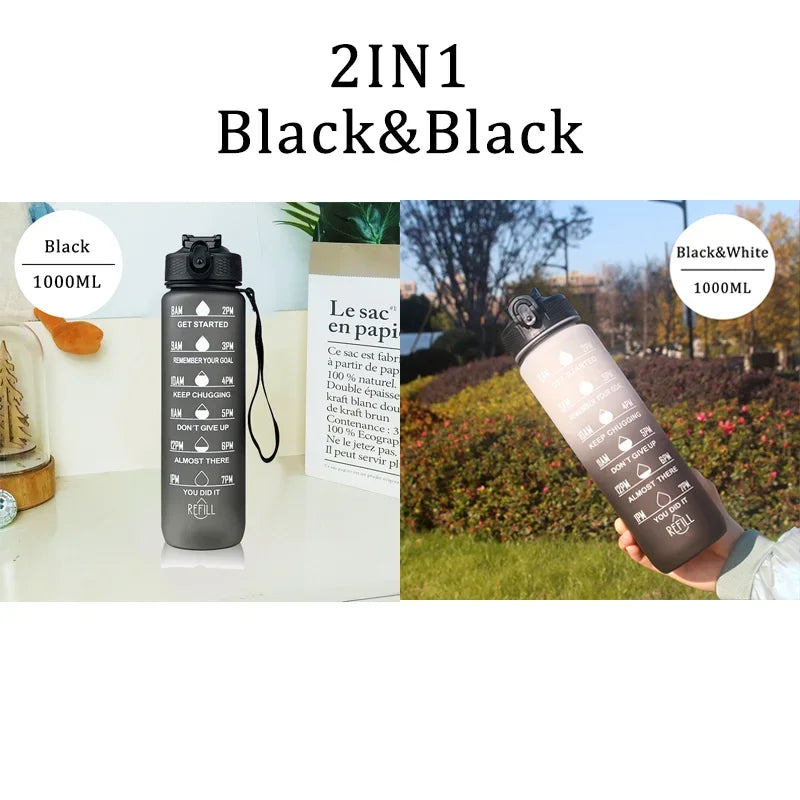 1 Liter Water Bottle Motivational Sport Water Bottle Leakproof Drinking Bottles Outdoor Travel Gym Fitness Jugs For Kitchen