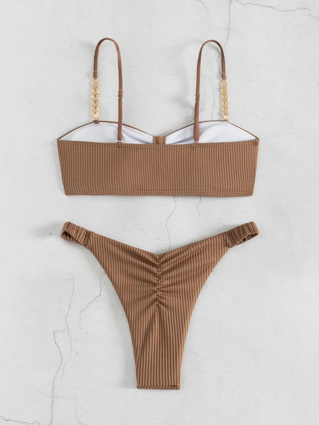 Sexy Front Bow Push Up Bikini Set 2026 Women Metal Strap Hollow Out Bra Pleate Thong Swimsuit Summer Bathing Suit White Swimwear
