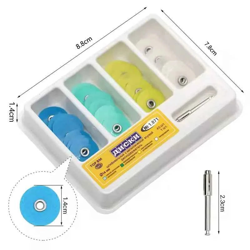 40pcs Dental Polishing Discs Holding Rod Mandrel Soflex Flexi Disc RA Shank Teeth Whitening Material Dentistry Tools Consumables