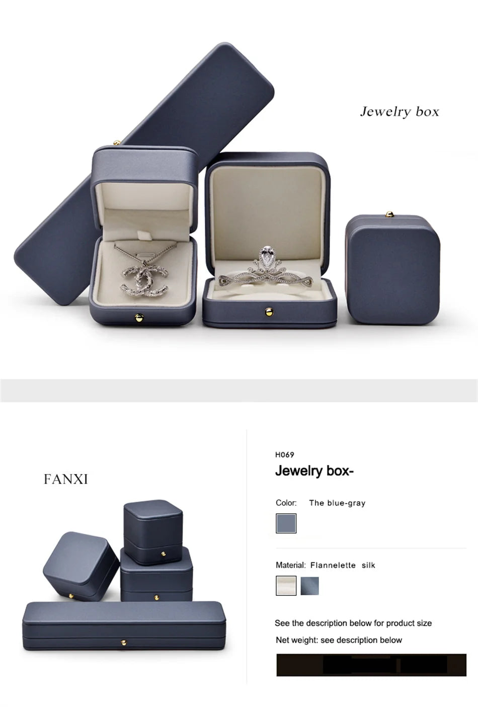 Oirlv Leather Jewelry Ring Box Jewelry Organizer Necklace Pendant Bracelet Long Chain Storage Box Packaging Gift Box for Wedding