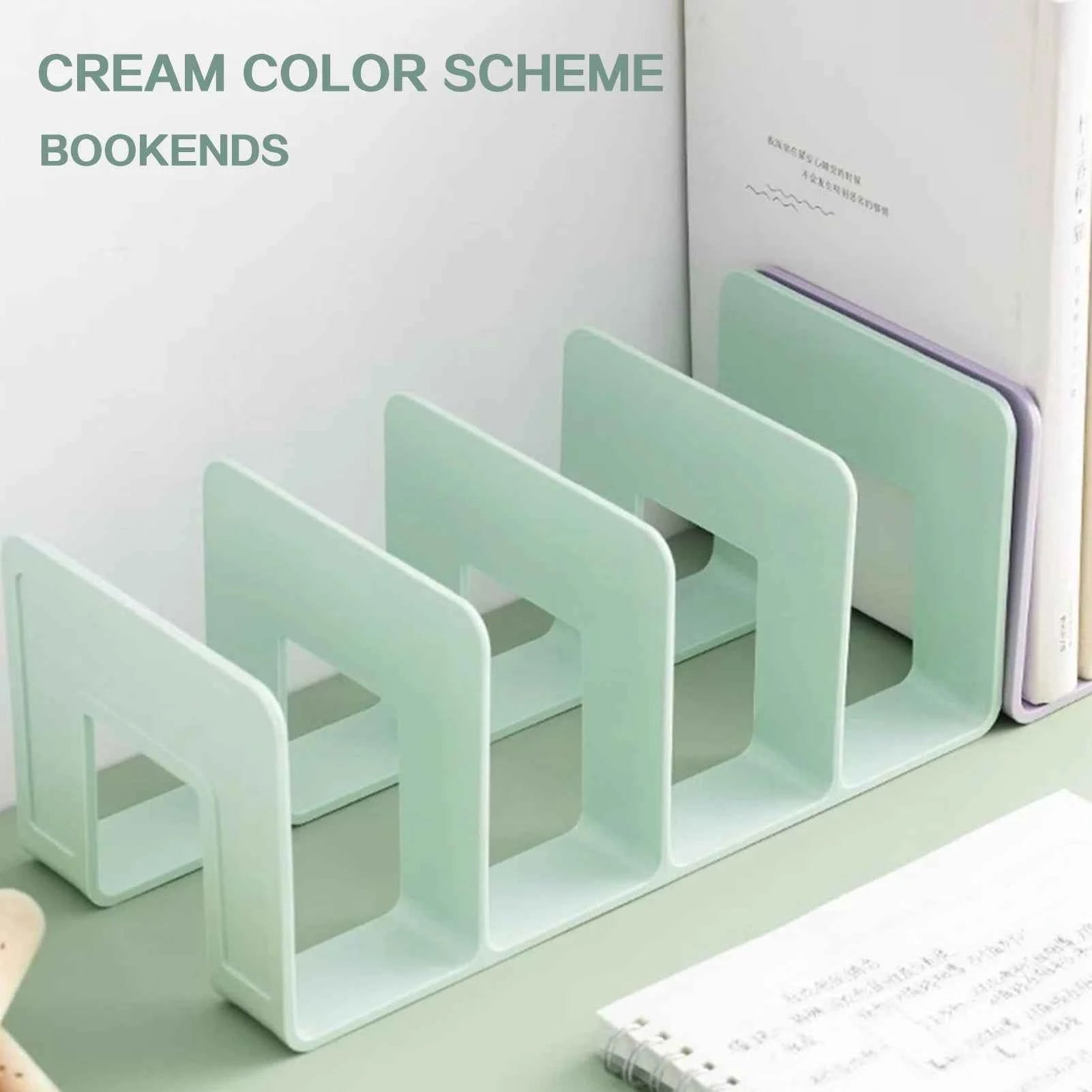 Desktop File Storage Rack Macaron Colored Plastic Folder School Company Office Vertical Book Notebook Holder Organizer Supplies