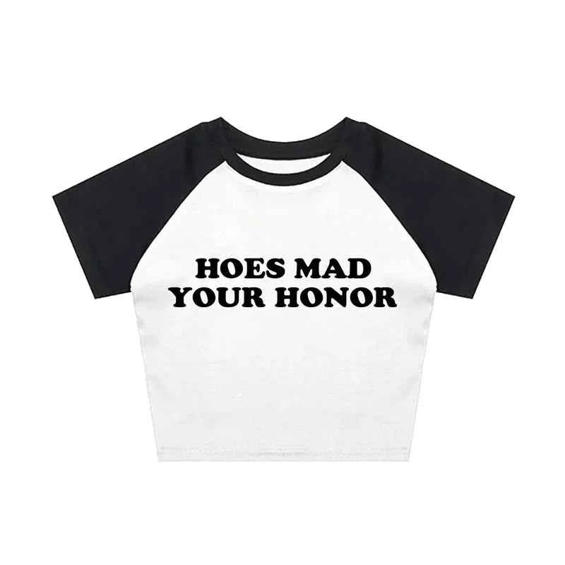 Aesthetic Vintage Y2k Style Clothes High Street Print Baby Tees Slim Crop Tops Streetwear Goth Short Sleeve Emo Girls Tops emo