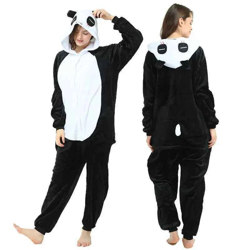 Adults Animal Onesies Unicorn Pajamas Couple Sleepwear Women Men Winter Unisex Kigurumi Costumes Cartoon Flannel Rabbit Pajamas