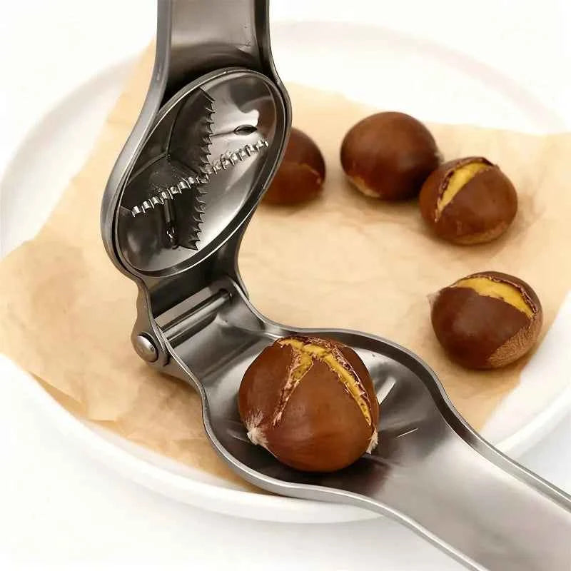 Stainless Steel Bottle Opener and Cutter for Home Use, Chestnut Tool, Kitchen Gadget, High Quality, 2 in 1