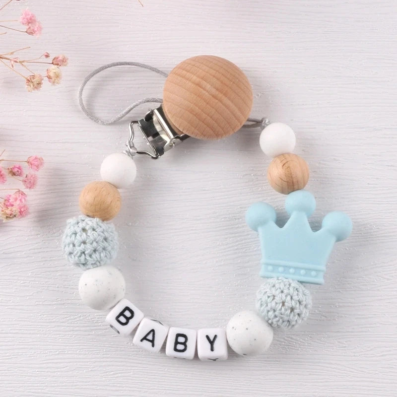Baby Pacifier Clips Dummy Nipples Holder Clip Chain Silicone crown Newborn Teething Toy Accessories