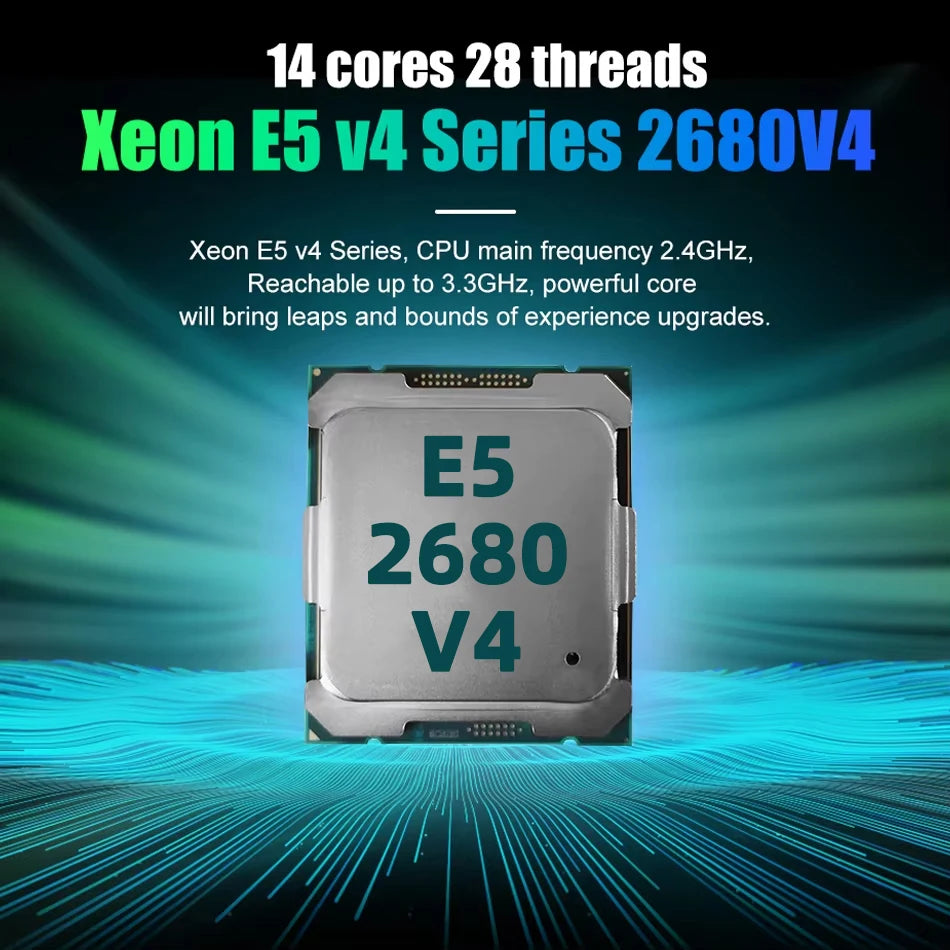 SOYO X99 Motherboard Set Kit With Intel LGA2011-3 Xeon E5 2680 V4 and DDR4 16GB (2*8GB) 2133MHz Dual Channel RAM M.2 NVME