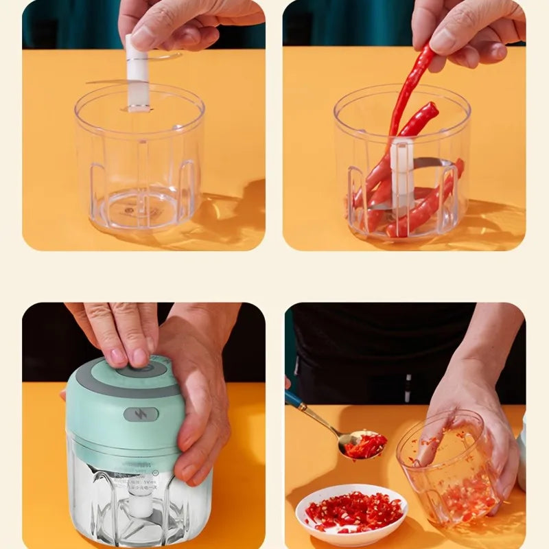 250/100ML Electric Kitchen Food Chopper Mini USB Food Crusher Portable Meat Grinder Vegetable Chopper For Kitchen Household