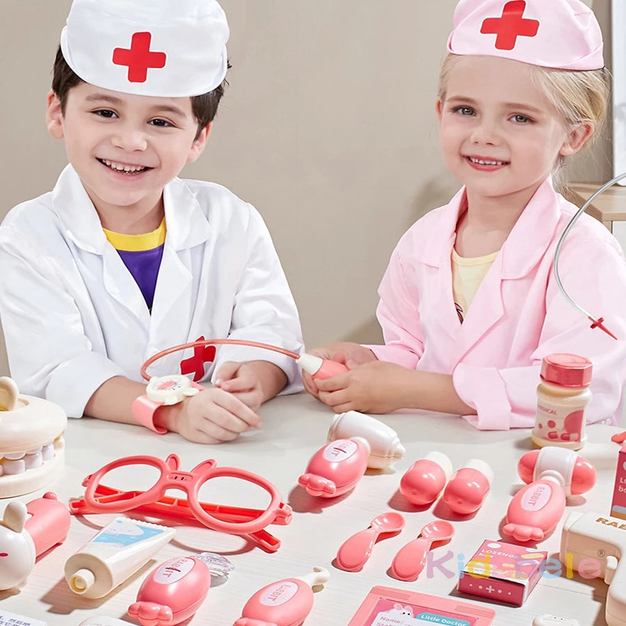 Kids Doctor Play Set – Medical Kit Toys with Stethoscope, Syringe, Dentist Tools, Educational Role Play Gift for Boys & Girls