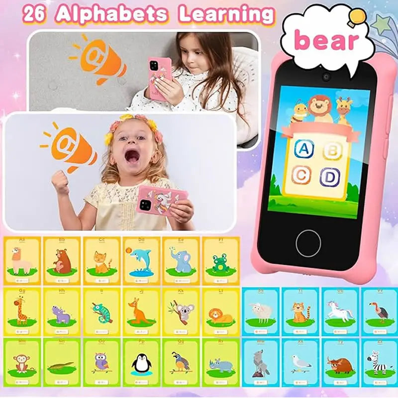 Digital Camera Kids Smart Phone MP3 Player Camera Toys Toys for Girls Touchscreen Unicorn Baby Mobile Educational Boys Age 3-8