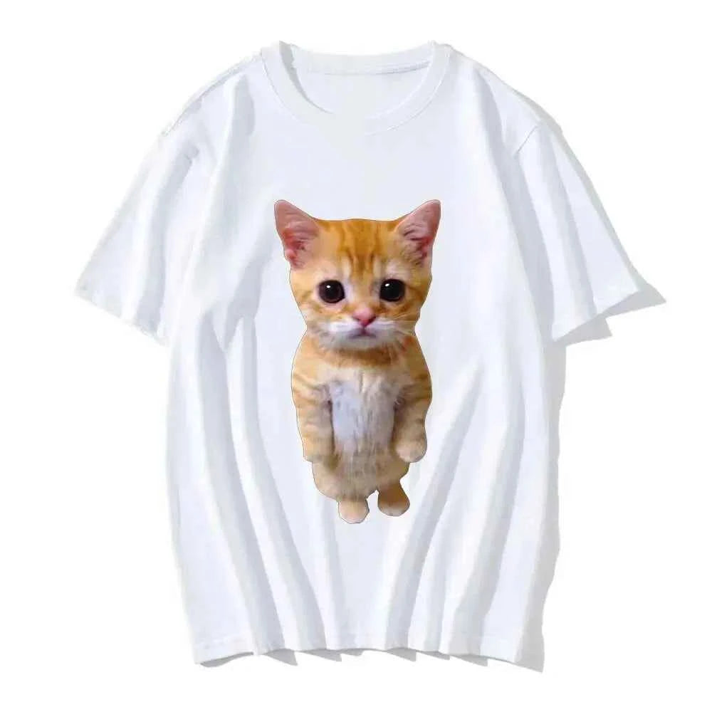 Clearance_Funny Cat 3D Print Women Casual T-Shirt Women Men Summer Harajuku T Shirts Girl Boy Casual Fashion Clothes_Continuous