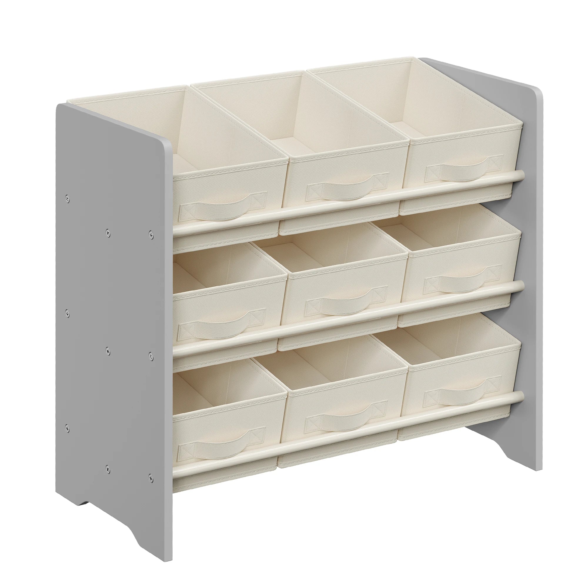 Petit meuble de rangement, avec Boîtes de Rangement en Tissu Non-tissé, pour Chambre d’Enfant, 29,5 x 62,5 x 60 cm, Vert Laurie