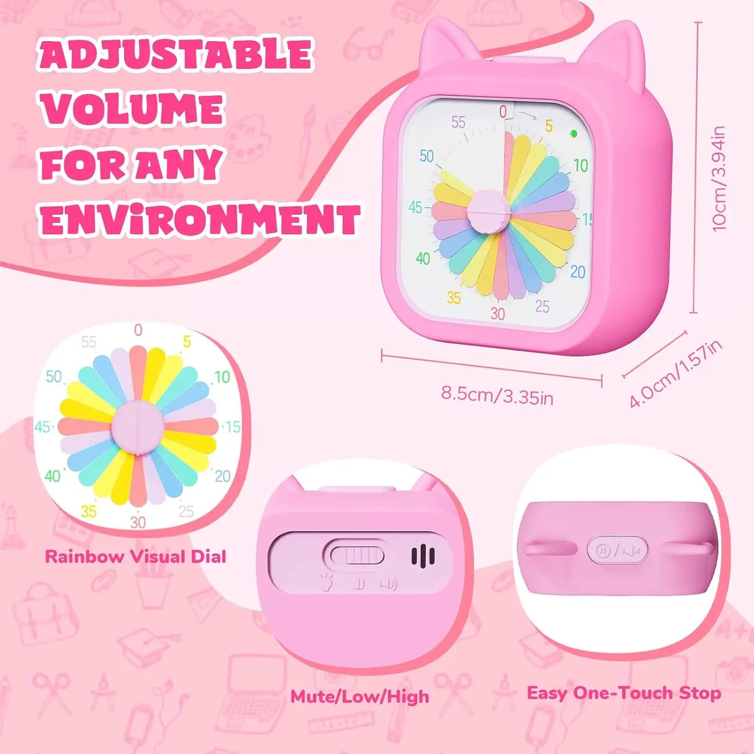 Kids Timer Self Discipline Device Visual Time Management Tool 60 Minutes Countdown Students Study Homework Focus Learning Clock