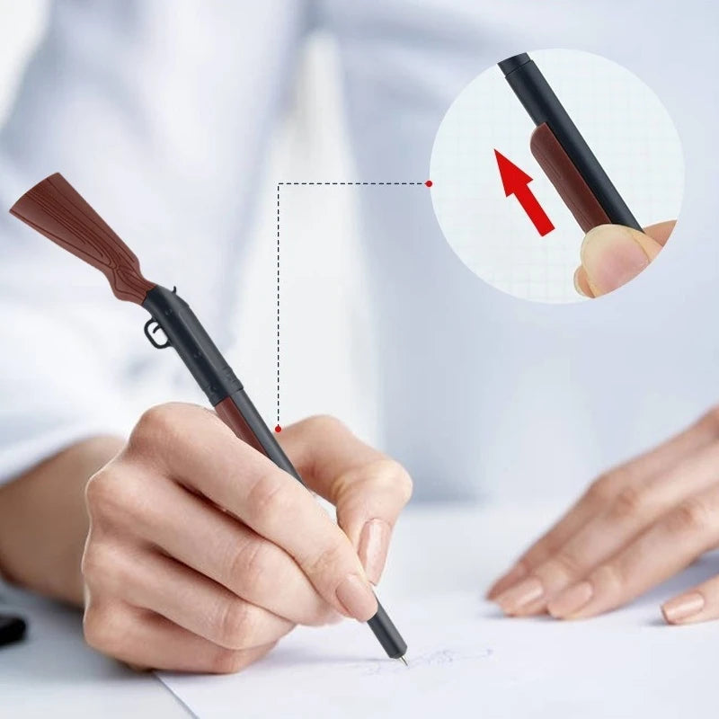 5pcs Unique Design Smooth Writing Gun Pen, Pen Gun, Writing Instrument,Office Supplies, Stylish Pen, Fun Stationer,Ballpoint Pen