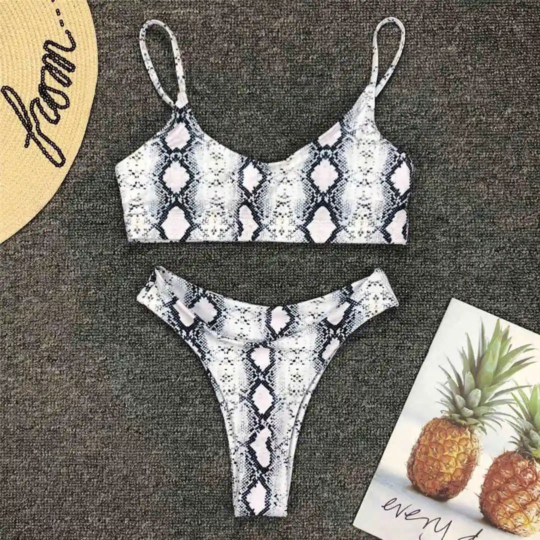 S - XL Sexy Leopard Bikini Women Swimwear Female Swimsuit Two-Pieces Bikini Set Brazilian Bather Bathing Suit Swim V871SW