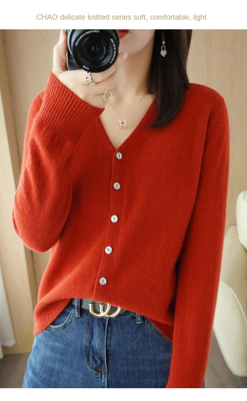 Women Cardigans 2025 Autumn Winter Single Breasted Knitwears Long Sleeve Warm Knit Cardigan Korean Fashion Spring casual Sweater