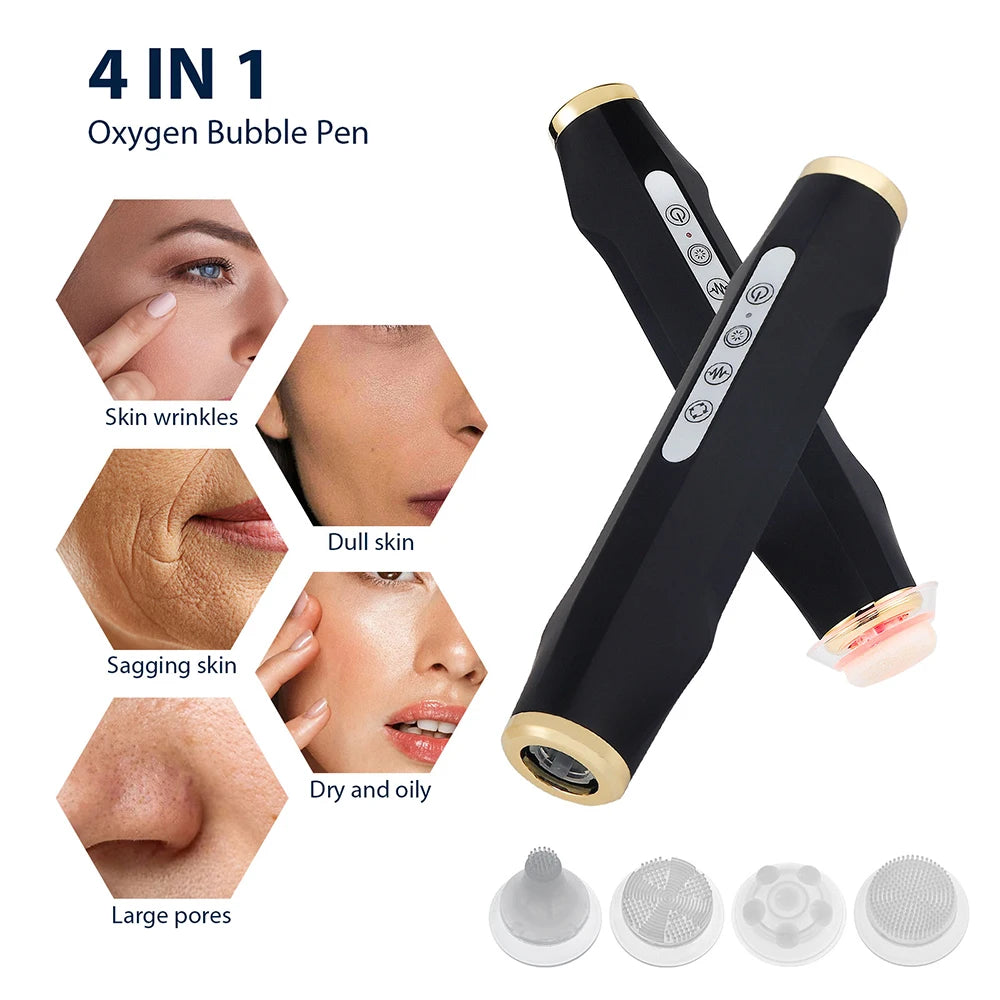 Portable Oxygen Bubble Facial Machine CO2 Bubble Pen Aqua Skin Face Cleansing SPA Beauty Device CO2 Pods Massager