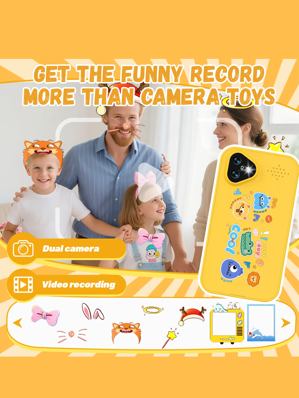 Kids Smartphone Toys, Kids Learning Toys with Dual Cameras, Kids Storytelling Phones, Early Childhood Educational Toys