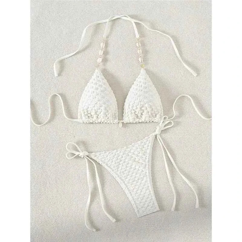 Circyy Sexy Bikini Set Women Swimsuit Two-Piece Swimwear Chic Decoration Halter Lace Up Backless Bathing 2026 Fashion Beachwear