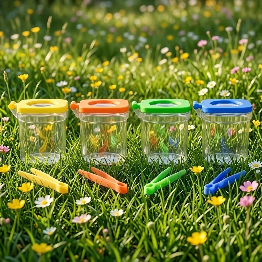 Kids 8-in-1 Insect Collecting Kit, Comes with Tools & Observation Box for outdoor nature exploration