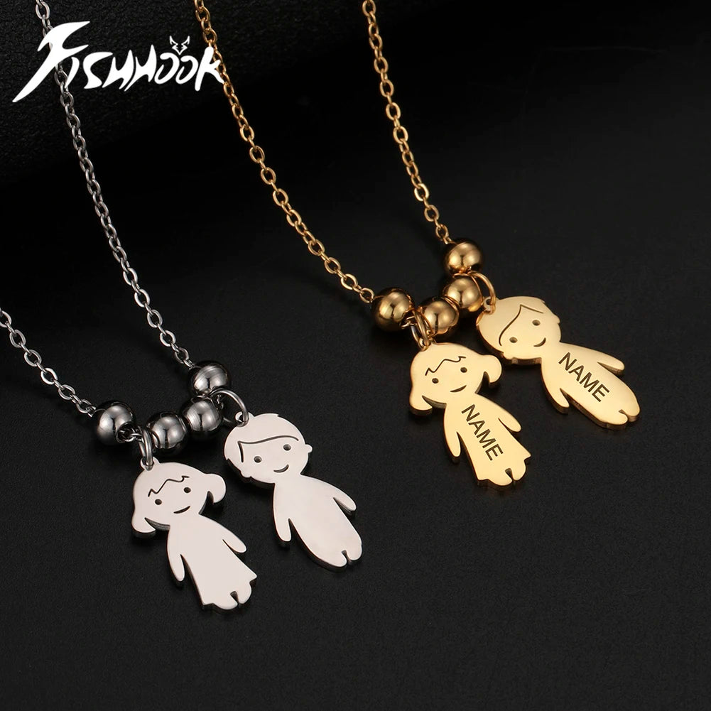 Couple Friend Sister Custom Name Personalized Necklace Gift for Women Men Mother Day Father Family Stainless Steel Jewelry