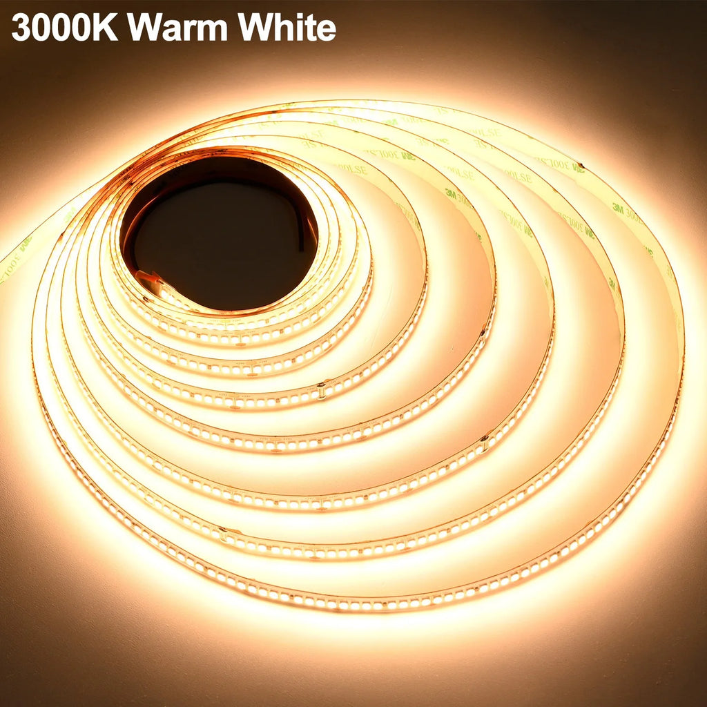Super Bright 2835 LED Strip Lights 92+CRI 256 LEDs/m 16.4ft Flexible LED Tape Dimmable SMD2835 LED Lighting 3000K-6000K DC24V