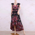 Customizable Duzeala 2022 New Women Summer Boho Beach Maxi Dress Sexy V Neck Vintage Print Long Dresses Casual Sundress Dress