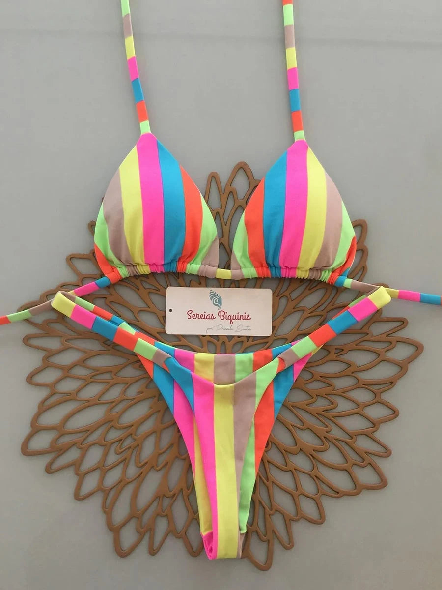 Micro Bikinis 2026 Women Swimsuit New Sexy Swimwear Halter Bikini Set Brazilian Biquini Female Thong Beachwear Party Wear