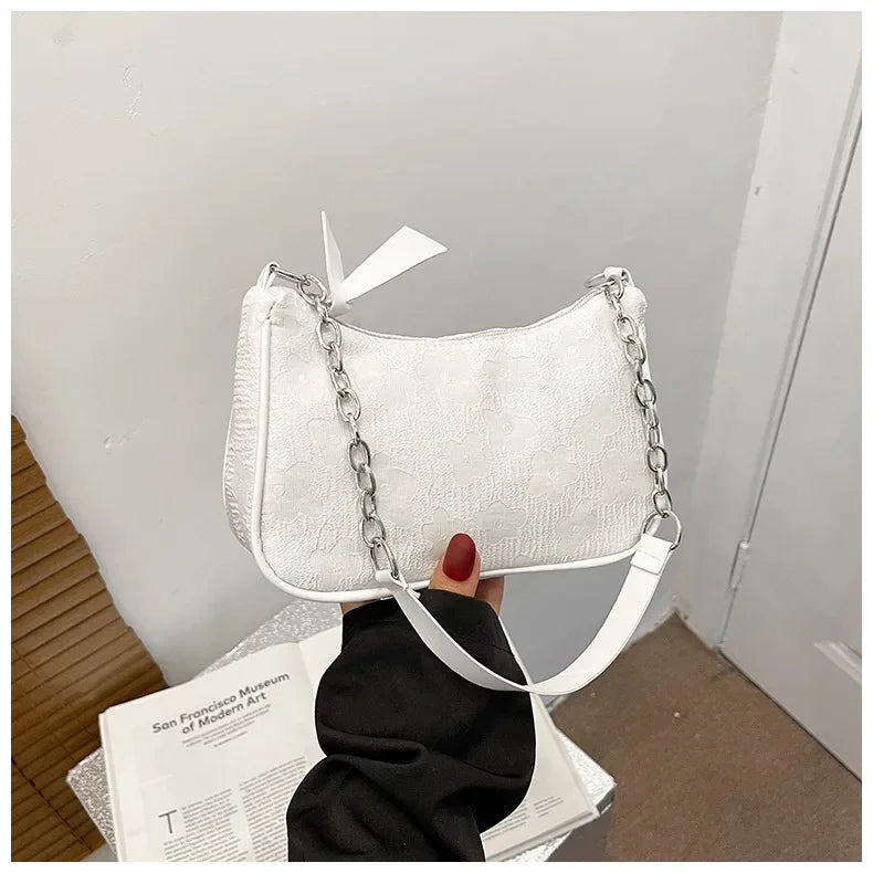 2025 New Fashion Felt Shoulder Bags for Women Small Casual Underarm Bag Female Hand Crossbody Bags for Women Purses and Handbags