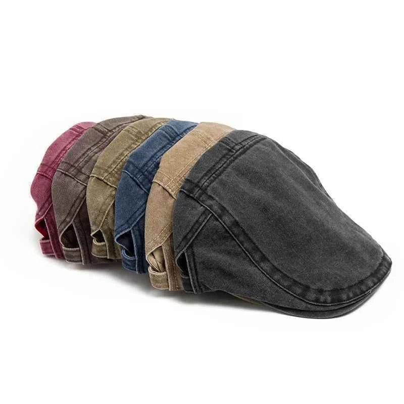 Spring Summer Vintage Cotton Beret Men Women Fashion Flat Visor Cap Casual Berets Retro Newsboy Hat Unisex Adjustable Sun Hats