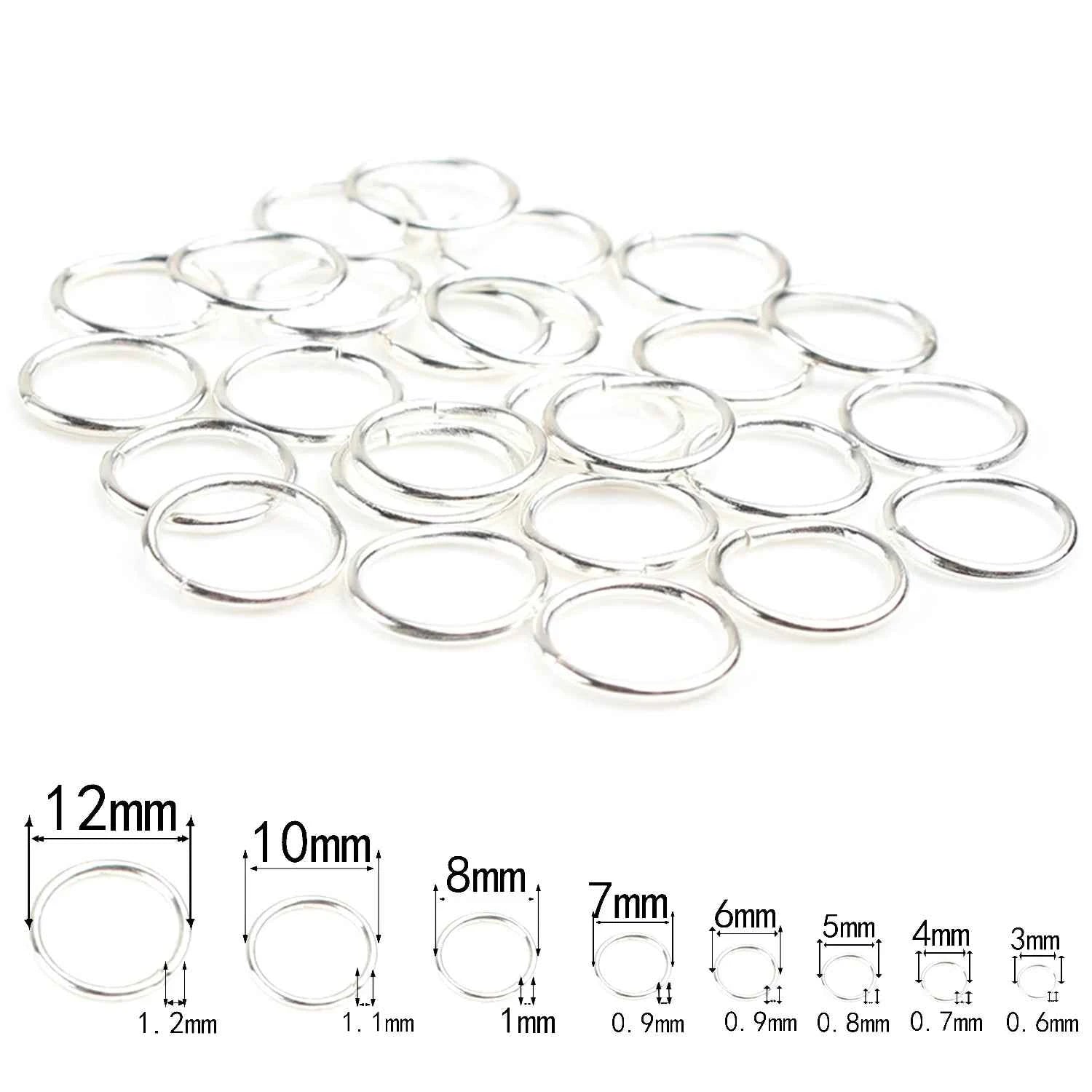 3-12mm Gold Silver Color Loops Open Jump Rings Metal Split Rings Connectors For Diy Jewelry Finding Making Accessories Supplies