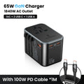 ASOMETECH 65W GaN International Travel Adapter PD3.0 QC3.0 PPS 3 USB GaN Fast Charging Adapter with EU AU US UK Plug for Travel