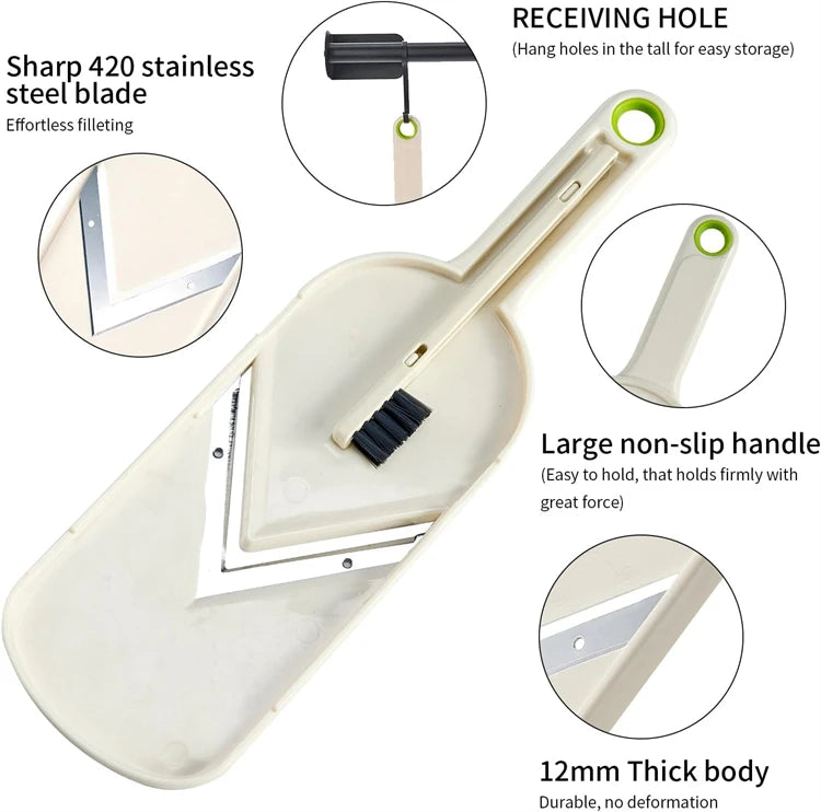 Cabbage Slicer Handheld Mandoline Slicer Stainless Steel Sauerkraut Coleslaw Cutter Vegetable Chopper Potato Chips Slicer JT580