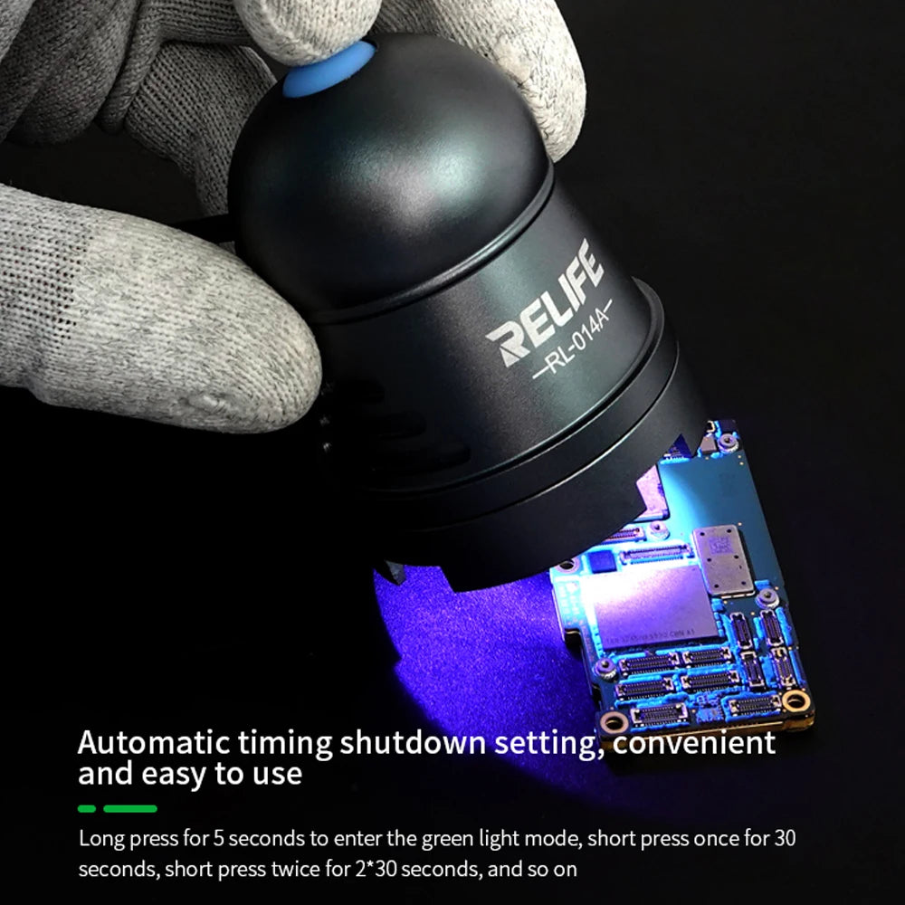 RELIFE RL-014 RL-014A UV Curing Lamp Suitable for Mobile Phone Motherboard PCB UV Glue Green Oil Heating Repair Curing Lamp Tool